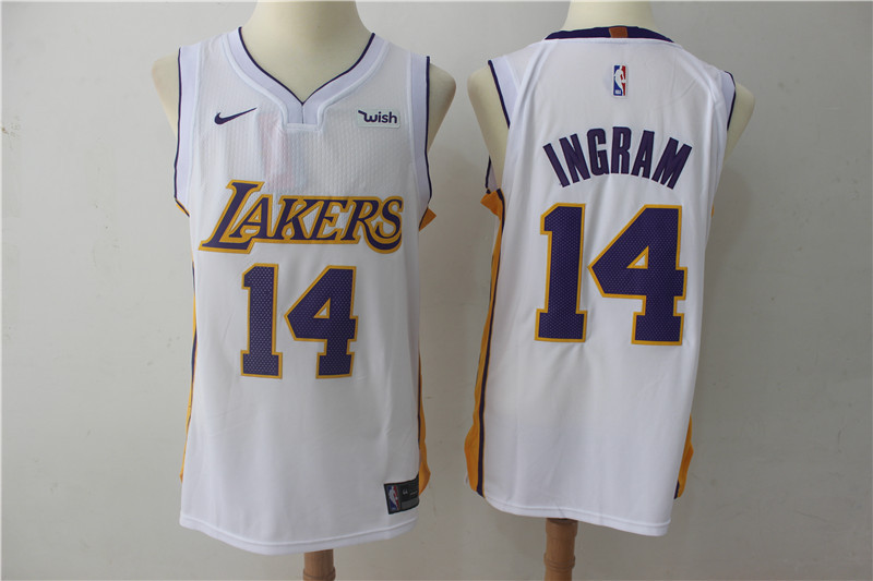 Men Los Angeles Lakers #14 Ingram White Game Nike NBA Jerseys